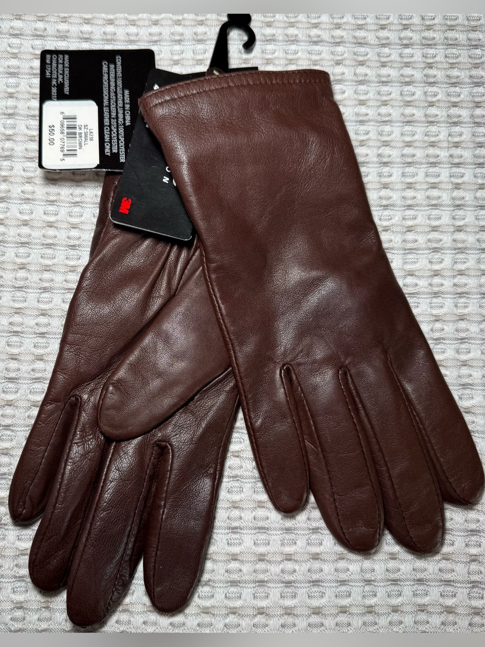 Ladies Genuine Leather Thinsulate 40 Gram Insulated Gloves Brown Size Small New
